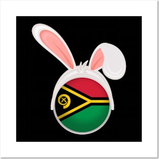 happy easter Vanuatu bunny ears flag cute designs Posters and Art